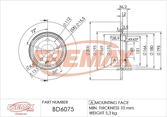 Disque de frein FREMAX BD-6075