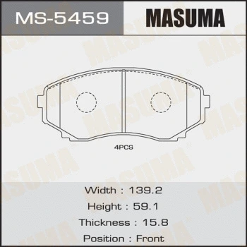 Jeu de mâchoires de frein MASUMA MS-5459