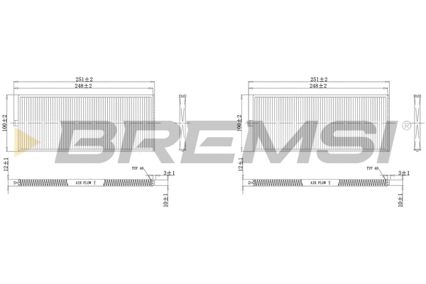 Filtre, air de l'habitacle BREMSI FC1529
