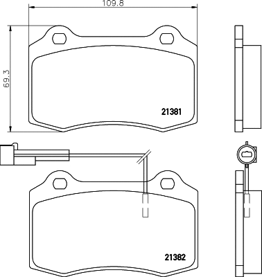Kit de plaquettes de frein, frein à disque MINTEX MDB1633