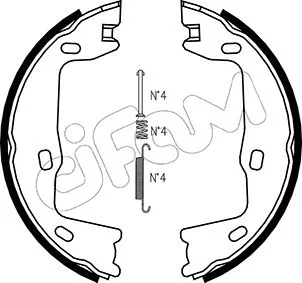Jeu de mâchoires de frein, frein de stationnement CIFAM 153-302K