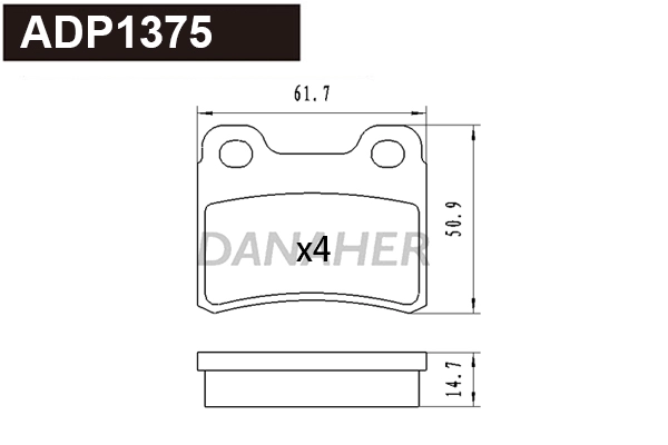 Kit de plaquettes de frein, frein à disque DANAHER ADP1375