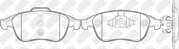 Kit de plaquettes de frein, frein à disque NiBK PN0393