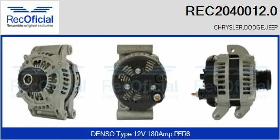 Alternateur RECOFICIAL REC2040012.0