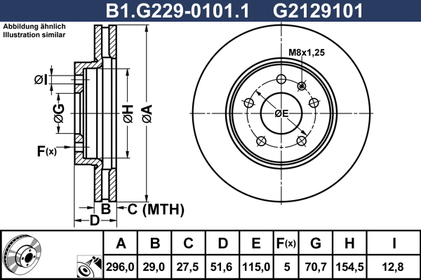 Disque de frein GALFER B1.G229-0101.1