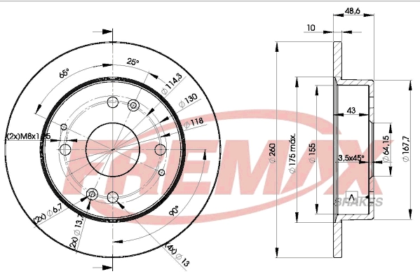 Disque de frein FREMAX BD-0835