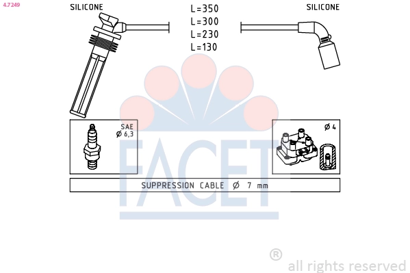 Kit de câbles d'allumage FACET 4.7249