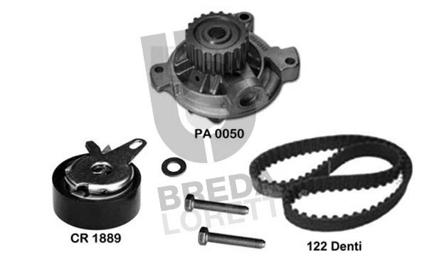 Pompe à eau + kit de courroie crantée BREDA LORETT KPA0720A