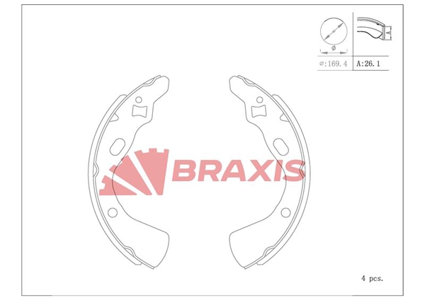 Jeu de mâchoires de frein BRAXIS AC0154