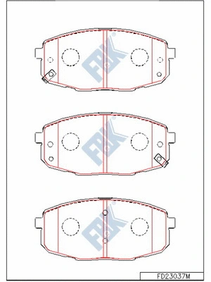 Kit de plaquettes de frein, frein à disque FBK FD23037M