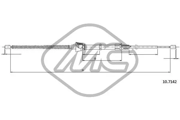 Tirette à câble, frein de stationnement Metalcaucho 83776