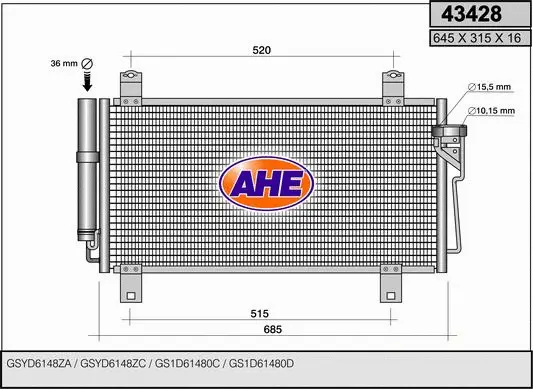 Condenseur, climatisation AHE 43428