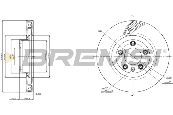 Disque de frein BREMSI CD8019VLS