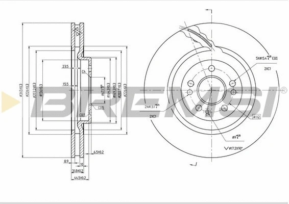 Disque de frein BREMSI CD7085V