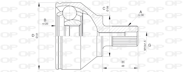 Jeu de joints, arbre de transmission OPEN PARTS CVJ5623.10