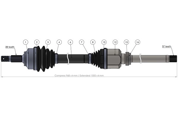 Arbre de transmission SERCORE 221902