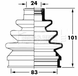 Jeu de joints-soufflets, arbre de commande BORG & BECK BCB6027