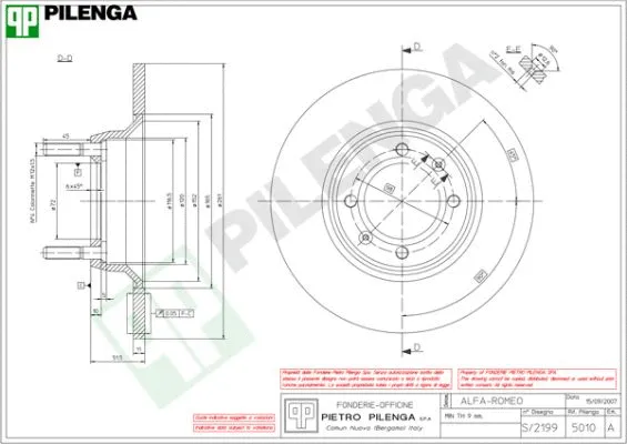 Disque de frein PILENGA 5010