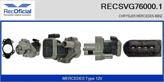 Vanne EGR RECOFICIAL RECSVG76000.1