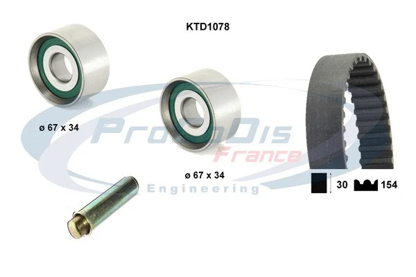 Kit de courroie crantée PROCODIS FRANCE KTD1078