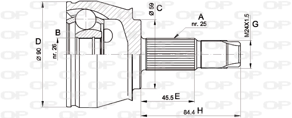 Jeu de joints, arbre de transmission OPEN PARTS CVJ5375.10