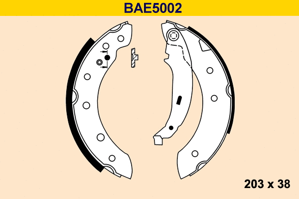 Jeu de mâchoires de frein BARUM BAE5002
