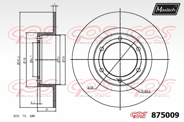 Disque de frein MAXTECH 875009