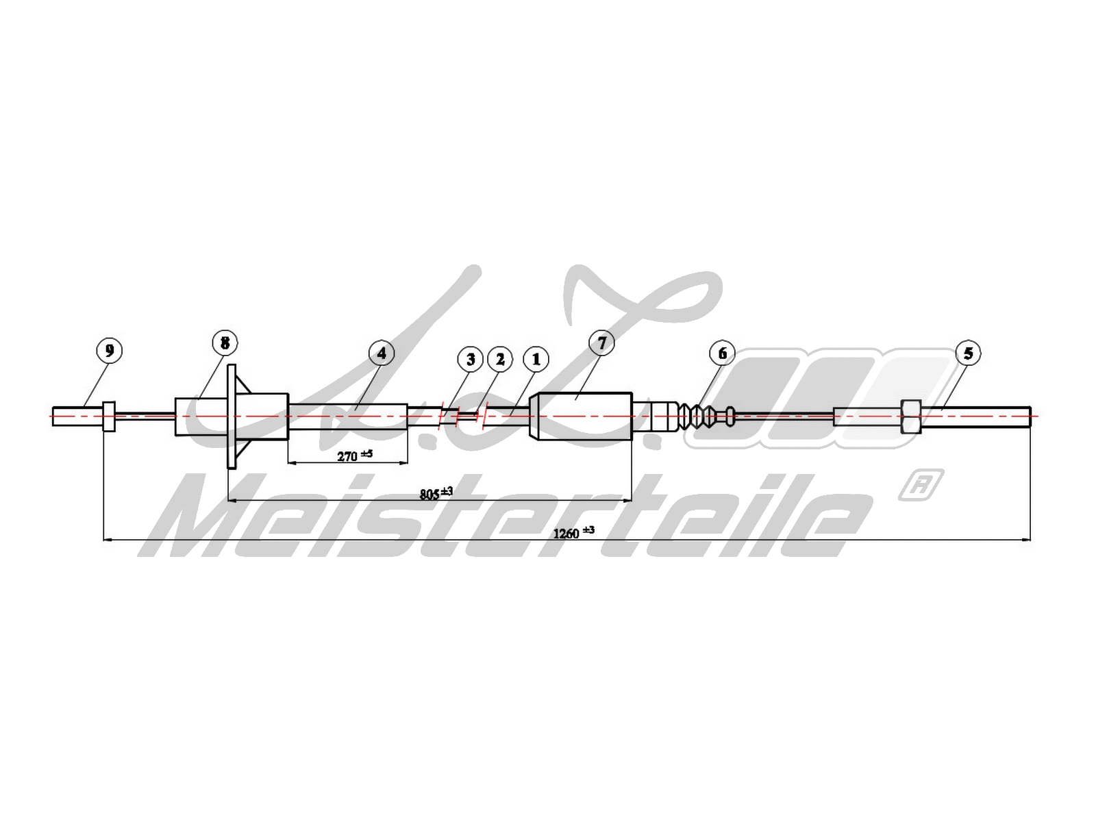 Tirette à câble, commande d'embrayage A.Z. Meisterteile AZMT-47-010-1323