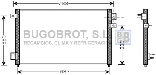 Condenseur, climatisation BUGOBROT 62-JR5036
