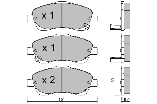 Kit de plaquettes de frein, frein à disque AISIN BPTO-1001