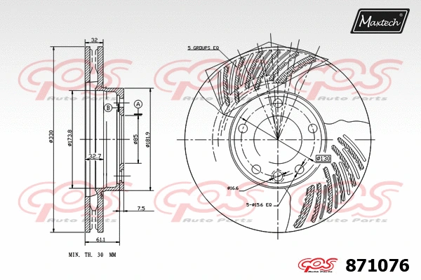 Disque de frein MAXTECH 871076