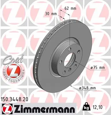 Disque de frein ZIMMERMANN 150.3448.20