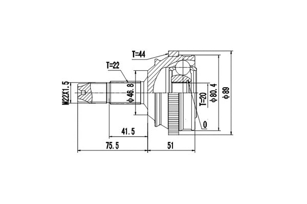 Jeu de joints, arbre de transmission DYNAMATRIX DCV817039