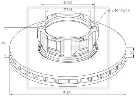 Disque de frein PE Automotive 016.652-00A