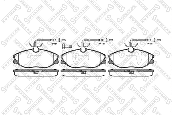 Kit de plaquettes de frein, frein à disque STELLOX 615 014B-SX