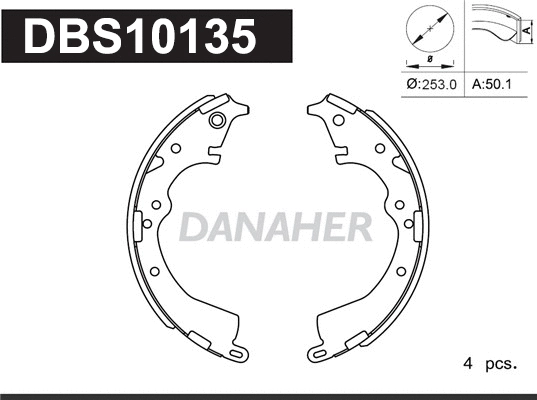 Jeu de mâchoires de frein DANAHER DBS10135