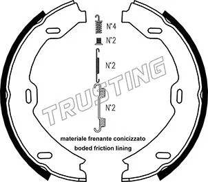 Jeu de mâchoires de frein, frein de stationnement TRUSTING 052.128K