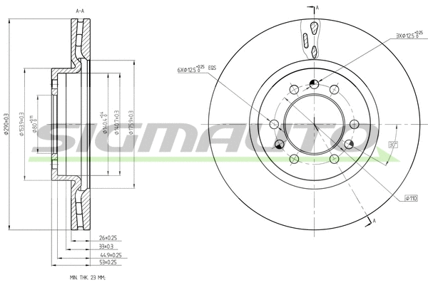 Disque de frein SIGMAUTO DB0235V