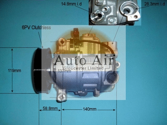 Compresseur, climatisation AUTO AIR GLOUCESTER 14-9729