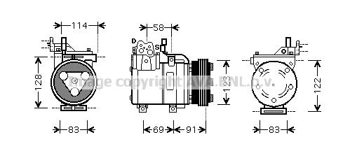Compresseur, climatisation PRASCO HYK196