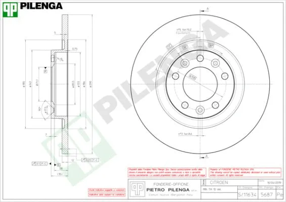 Disque de frein PILENGA 5687