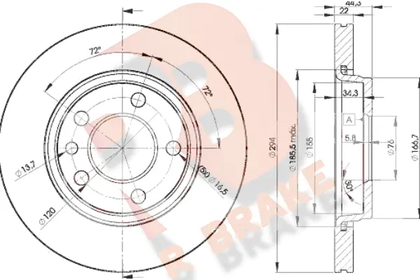 Disque de frein R BRAKE 78RBD23021