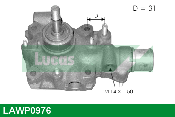 Pompe à eau, refroidissement du moteur LUCAS LAWP0976