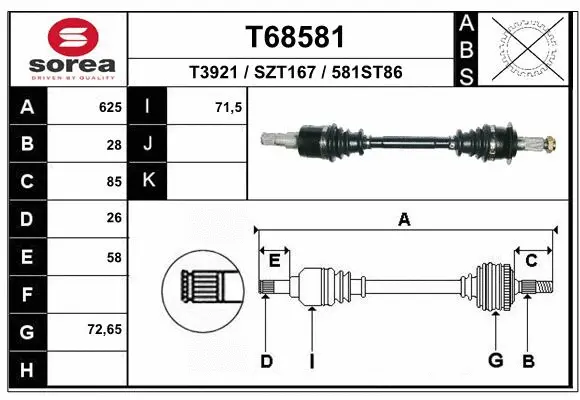 Arbre de transmission EAI T68581