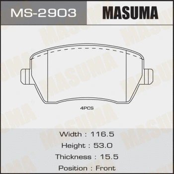 Jeu de mâchoires de frein MASUMA MS-2903
