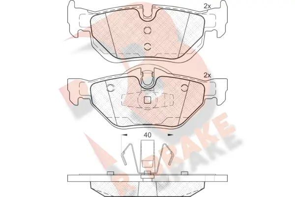 Kit de plaquettes de frein, frein à disque R BRAKE RB1663