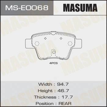 Jeu de mâchoires de frein MASUMA MS-E0068