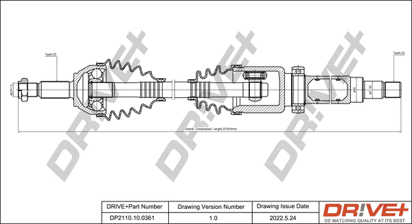 Arbre de transmission Dr!ve+ DP2110.10.0361