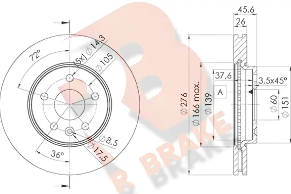 Disque de frein R BRAKE 78RBD21559