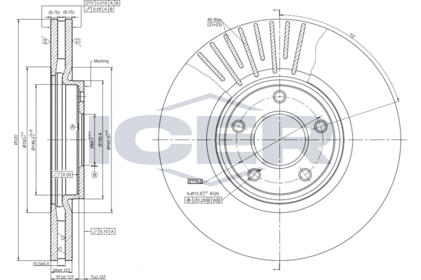 Disque de frein ICER 78BD2059-2